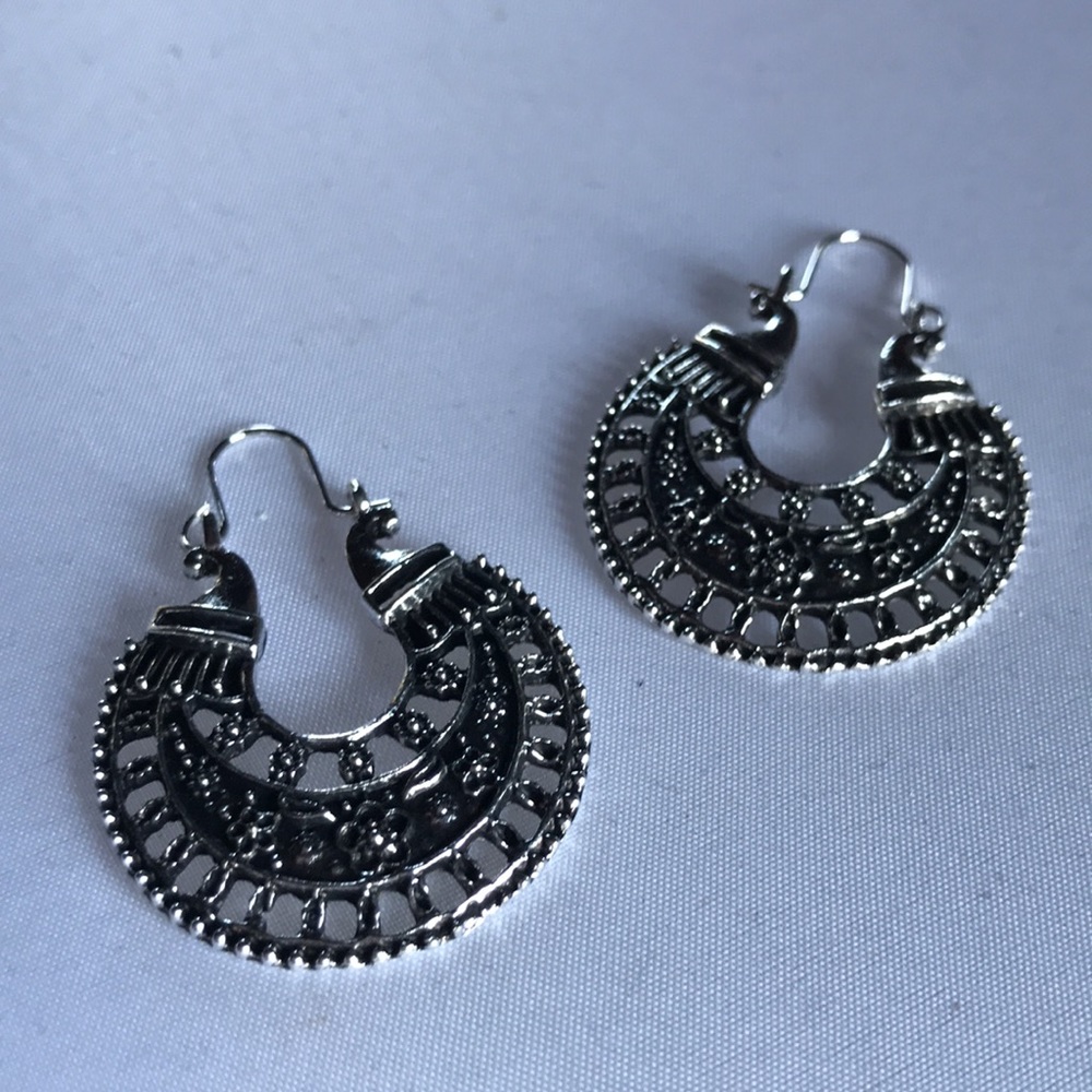 New! Bohemian Silver Drop Earrings - Picture 9 of 14